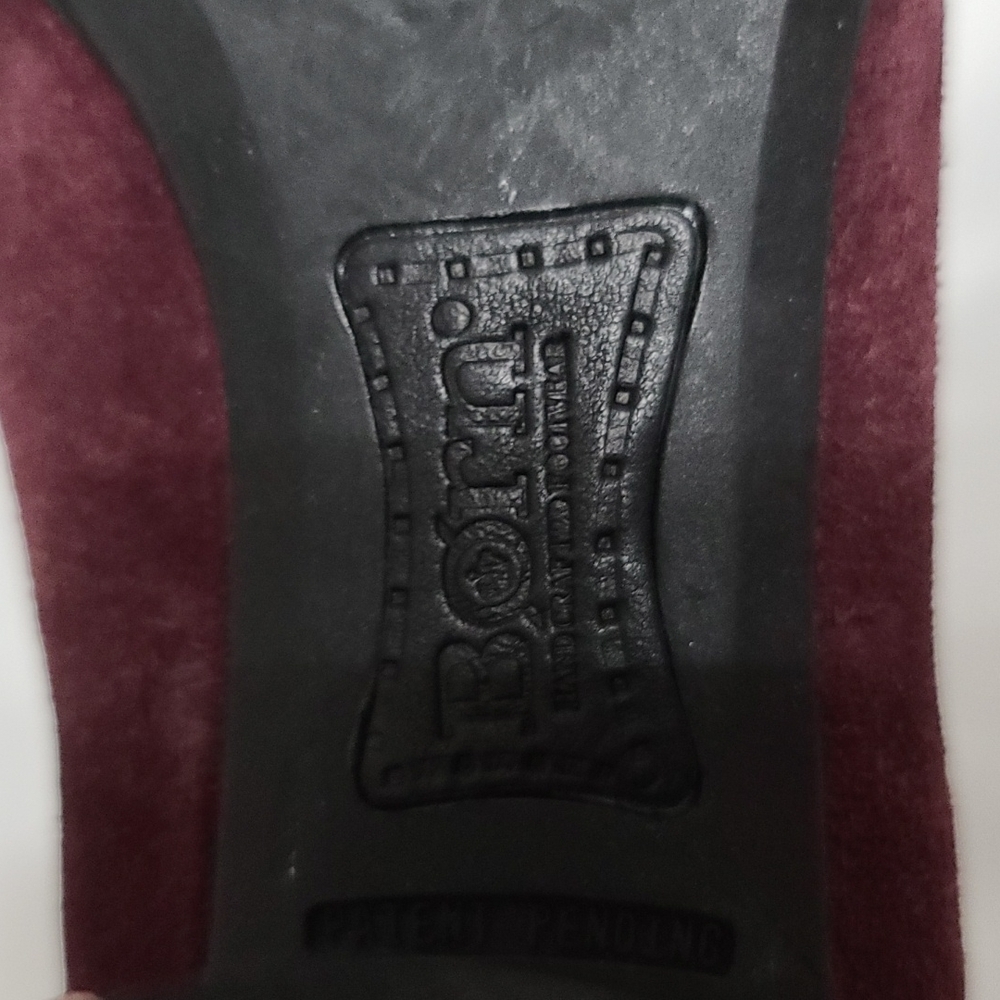 Born Burgandy Leather Moccasin Style Fringed Heeled Booties Size 6.5 EUC - Picture 11 of 12
